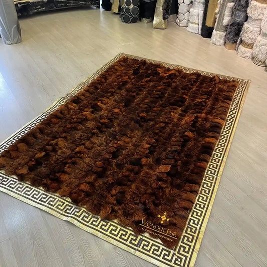 100% Genuine Fox Fur Area Rug for Bed Room