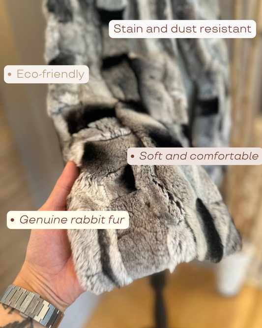 Handmade Rex Rabbit Fur Scarf | Luxury Soft Fur Wrap