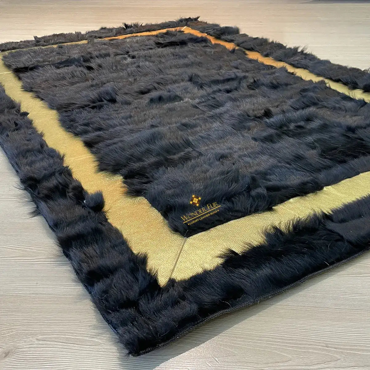 Black Gold Sheepskin Rug, Luxury Sheepskin Home Decor