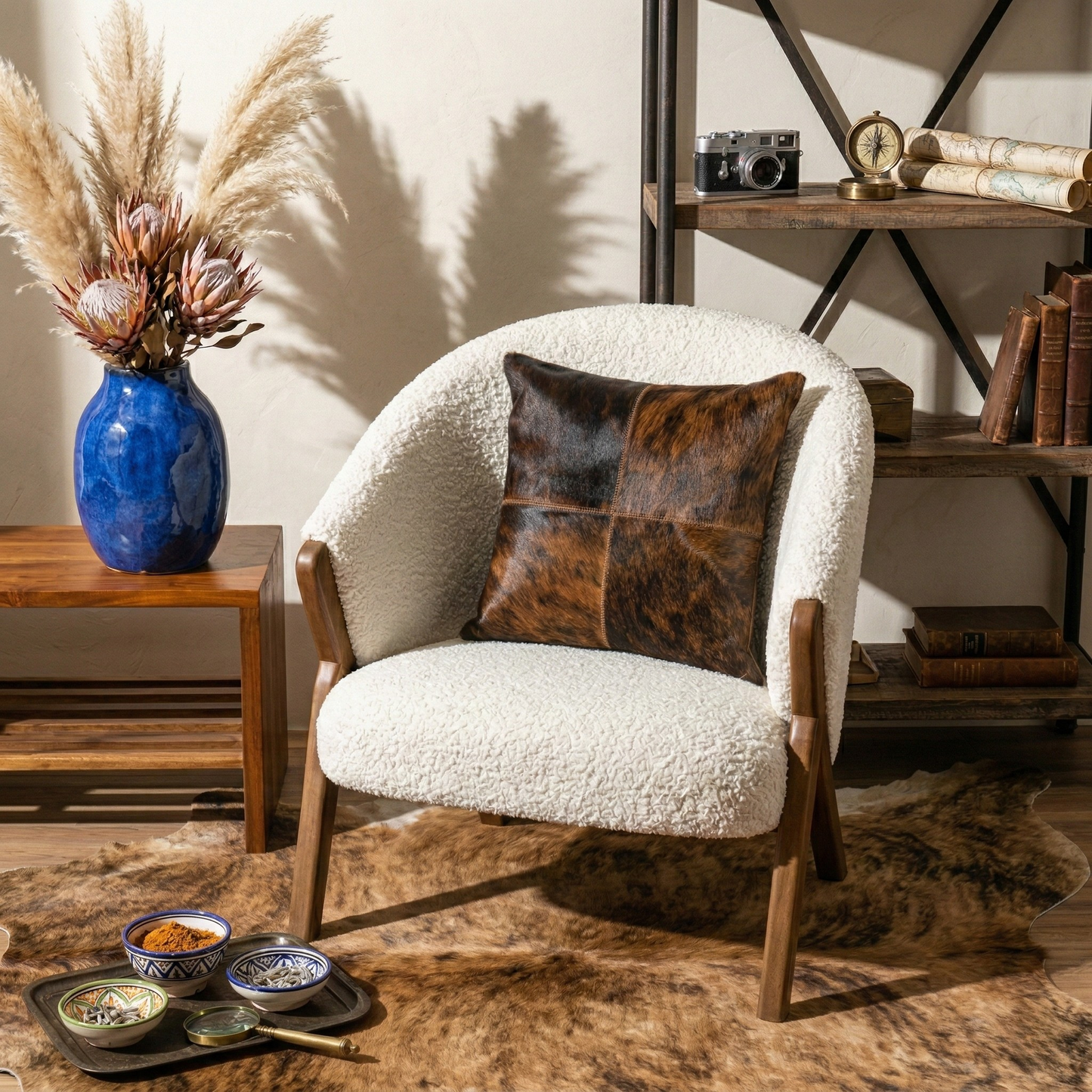 Brown Cowhide Pillow - Handamde Cowhide Pillow Cover