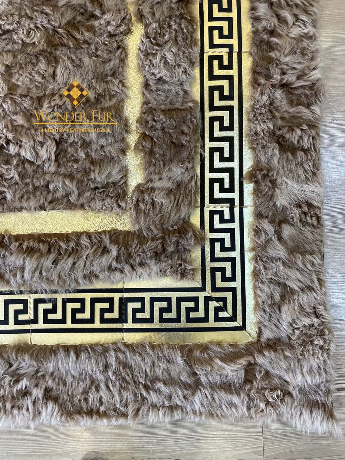 Handmade Real Brown Gold 8x10 Large Living Room Rug ,Non Slip Area Rug