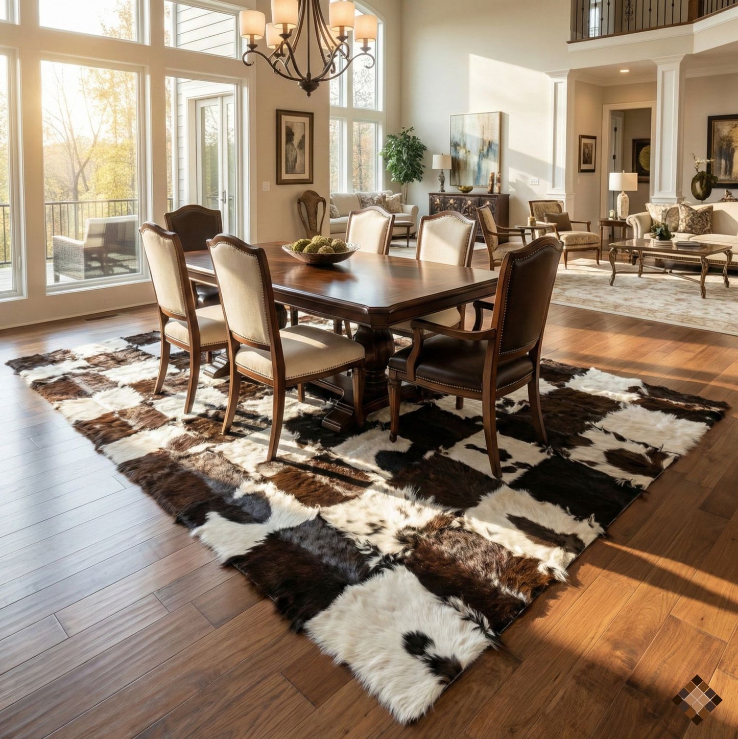 Handmade Genuine Goatskin Patchwork Area Rug - WONDERFURRUG