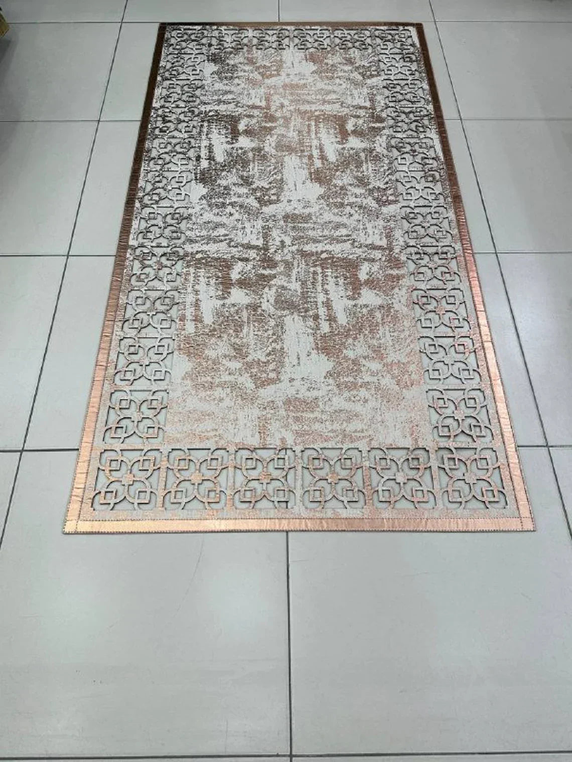 Luxury Artificial Laser Leather Handmade 8x10 Decorative Rug