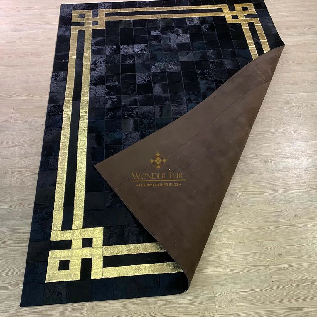 Luxury Natural Handmade Cowhide Patchwork 9x12 Rug for Living Room Non Slip Rug