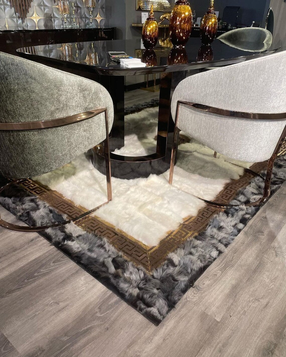 Luxury Unique Soft White Gray 8x10 Area Living Room Rug , Non Slip Rug