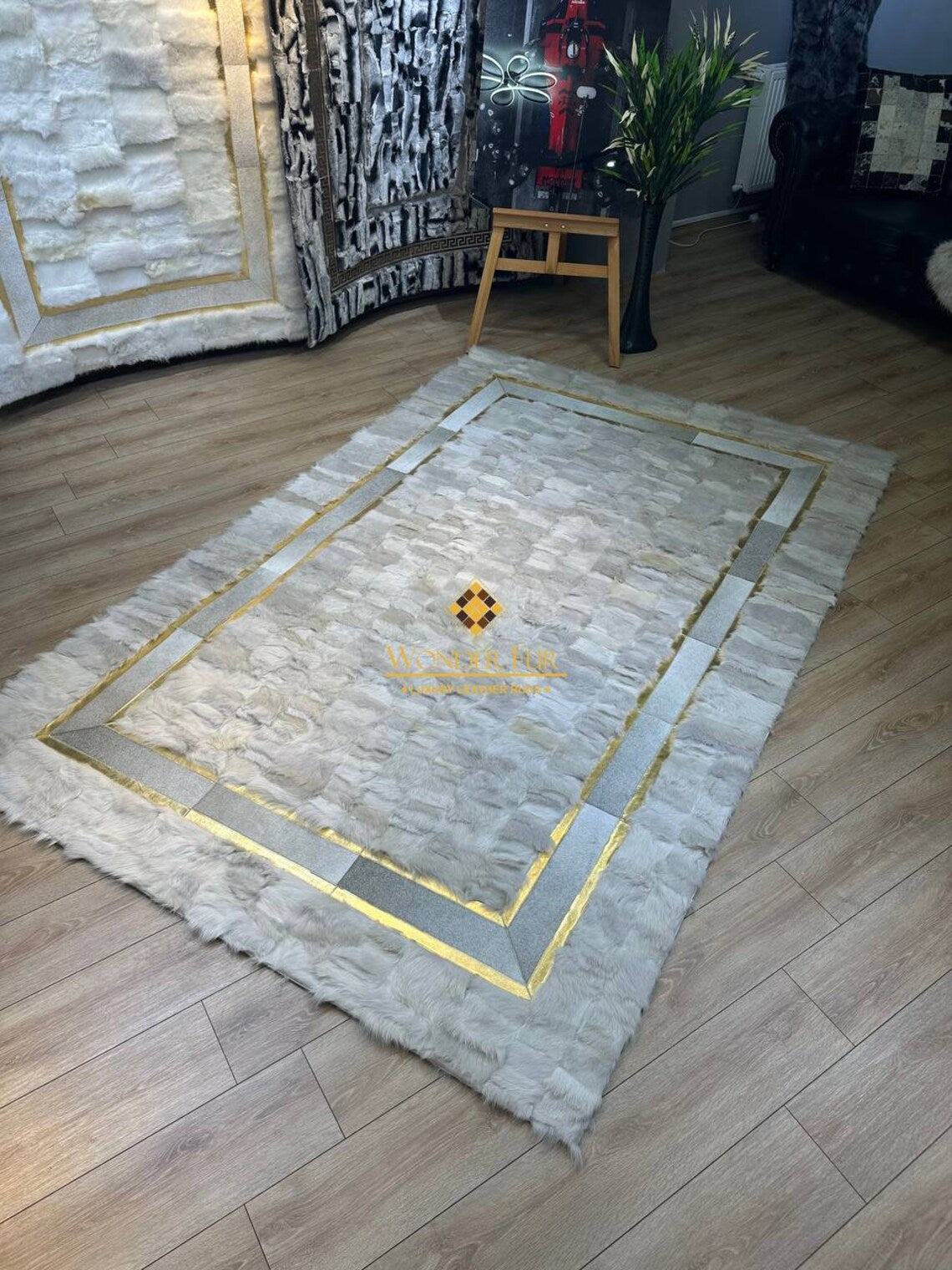 Luxury White Sheepskin Rug, Fluffy rug White Soft Area 8 x 10 Rug, Floor Fur Rug, Shaggy Rug, Luxury Plush Living Room Rug, Sheep Skin Rug