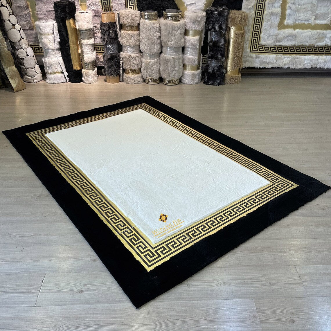 Modern Plush Extra Soft Black And White Faux Fur 6x8 Living Room Rug