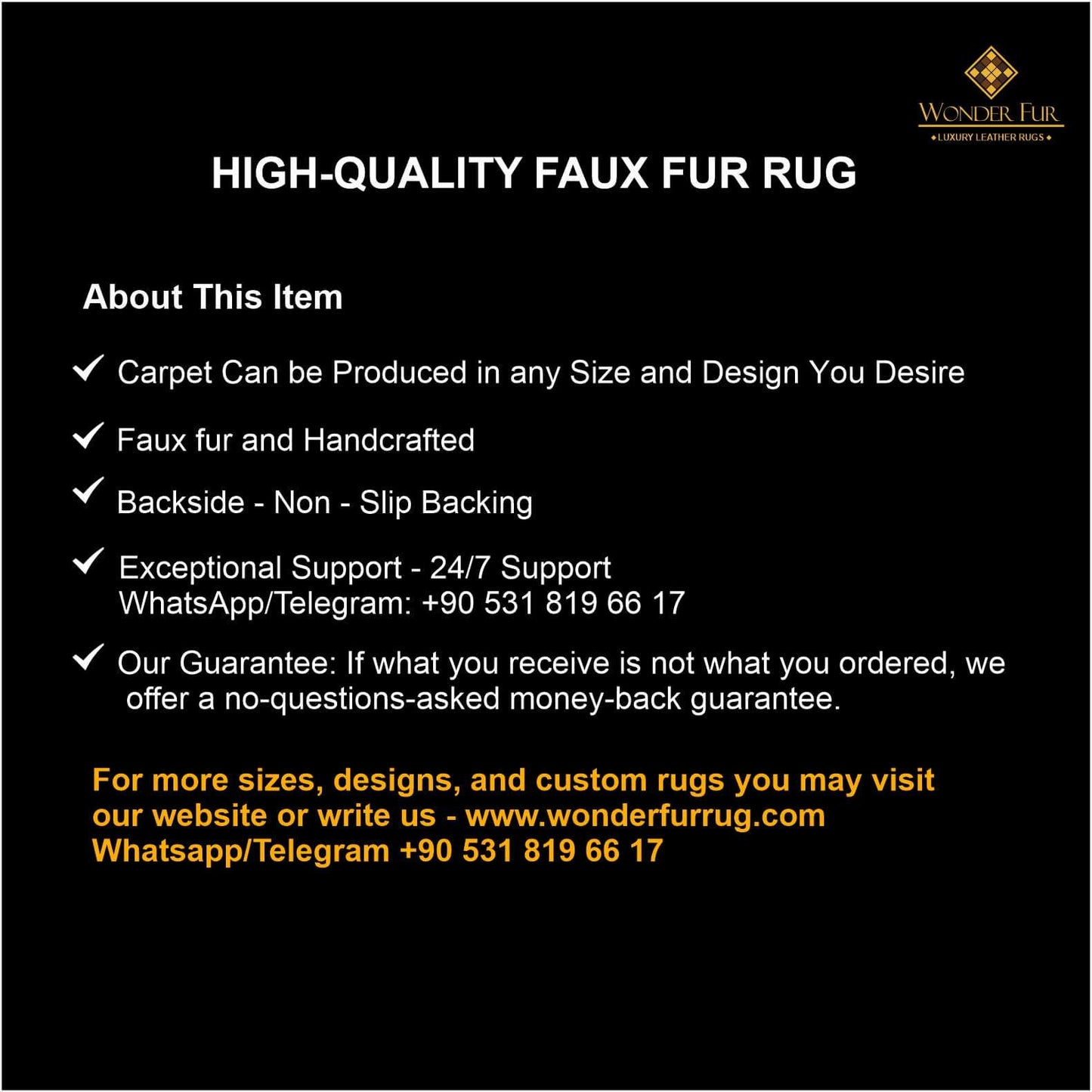 Fluffy Plush Shaggy Rug - Soft Faux Fur Area Rug for Luxury Home Decor