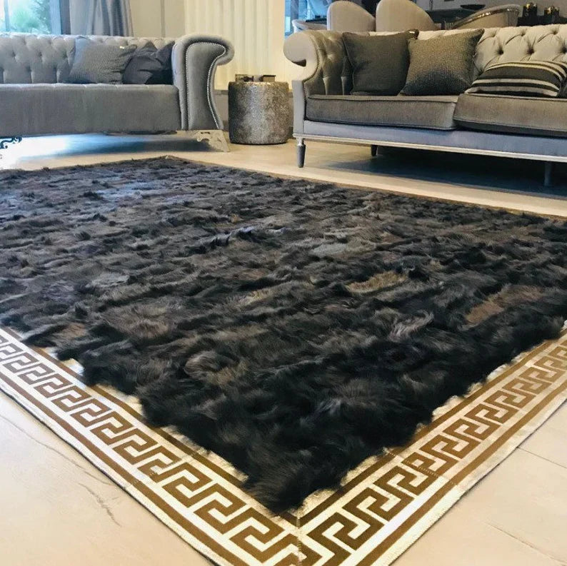 Natural Large Sheepskin Area Rug for Living Room