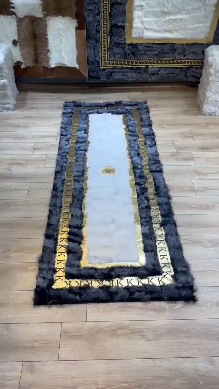 Unique Sheepskin Ultra Soft Hallway Rug - Handmade Natural Leather Runner