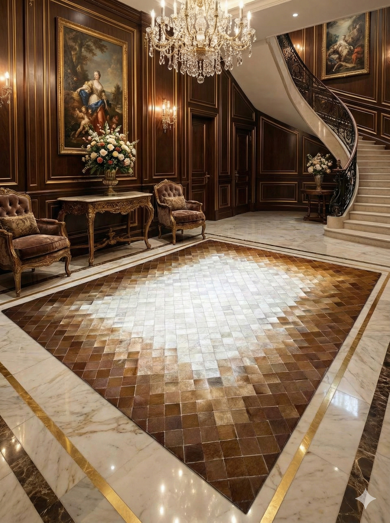 Patchwork cowhide rugs