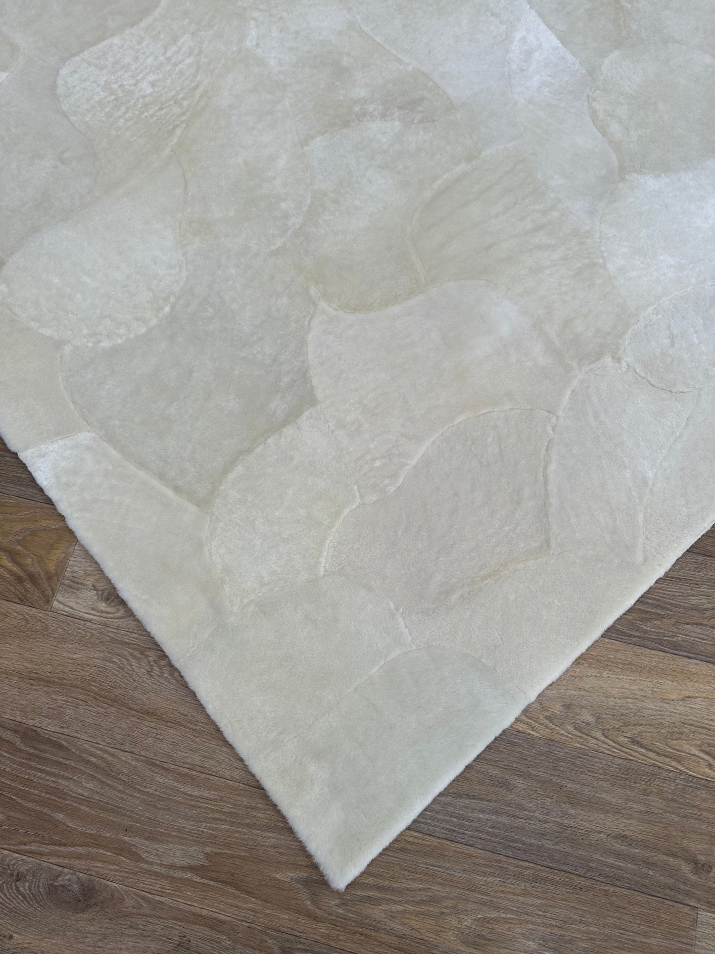 Handmade Natural Bej Lambakin FurRug, 100% Handmade Shaggy Sheepskin Carpet