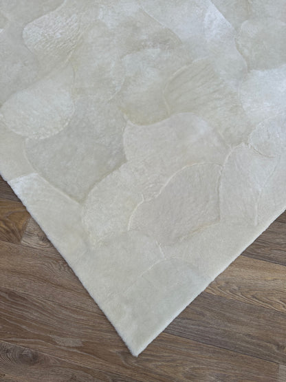 Handmade Natural Bej Lambakin FurRug, 100% Handmade Shaggy Sheepskin Carpet