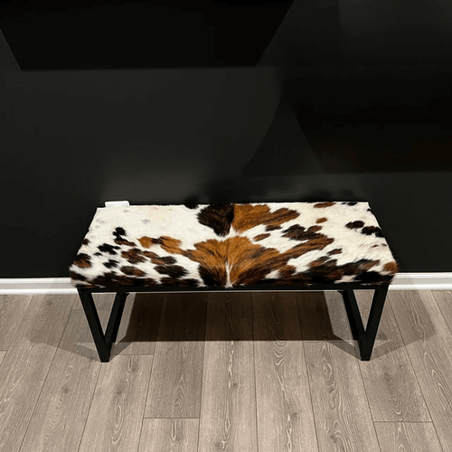 Premium Tricolor Genuine Cowhide Bench: Elevate Your Space with