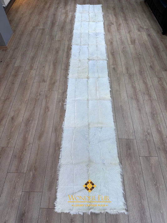 100% Natural Handmade Elegant Soft Fluffy White Runner Rug ,Luxury Rug