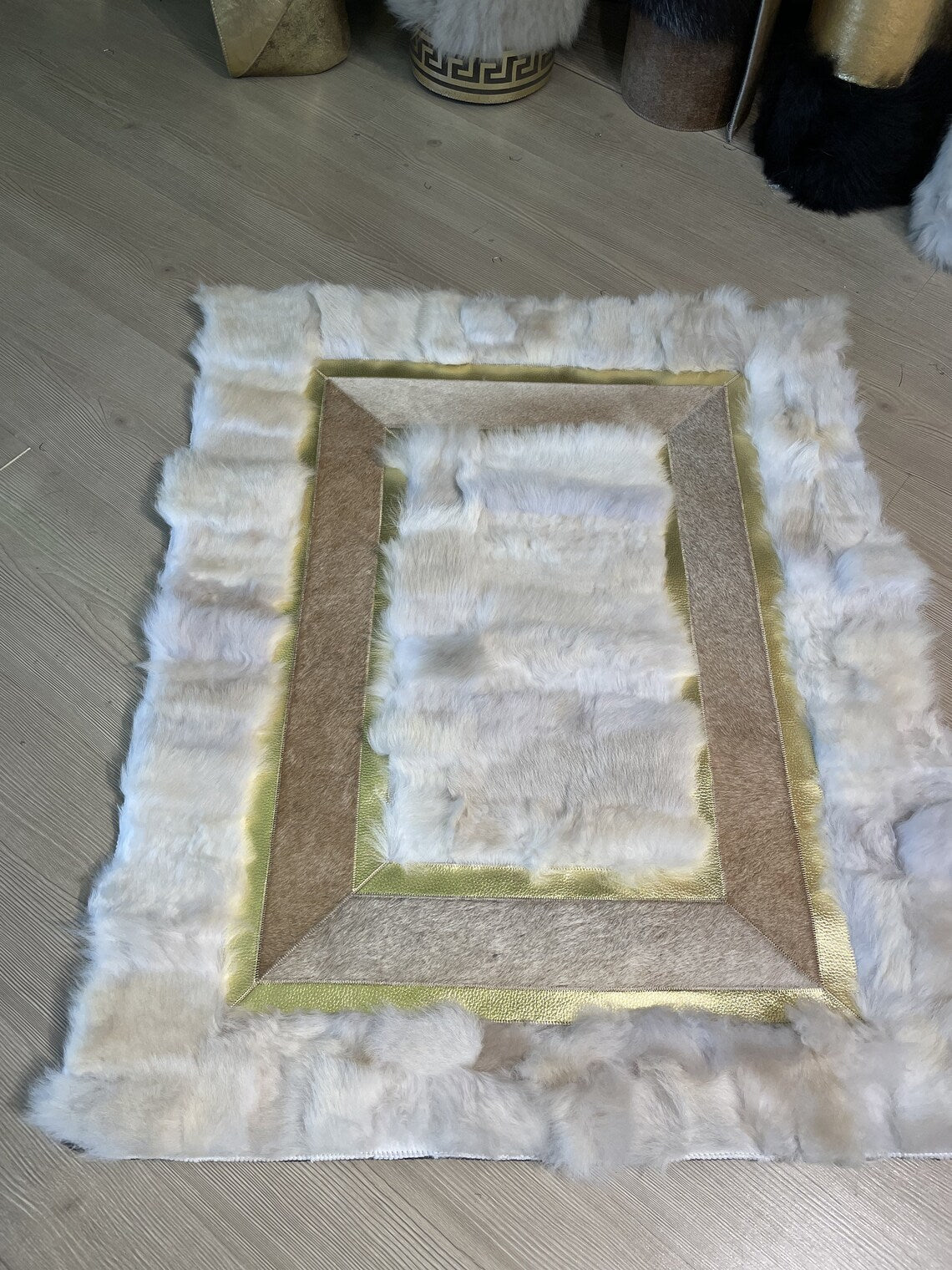 100%Natural Handmade White Sheepskin 5x7 Area Bedroom Rug , Luxury Rug - Wonder fur rug Rug Wonder Fur Rug Wonder fur rug