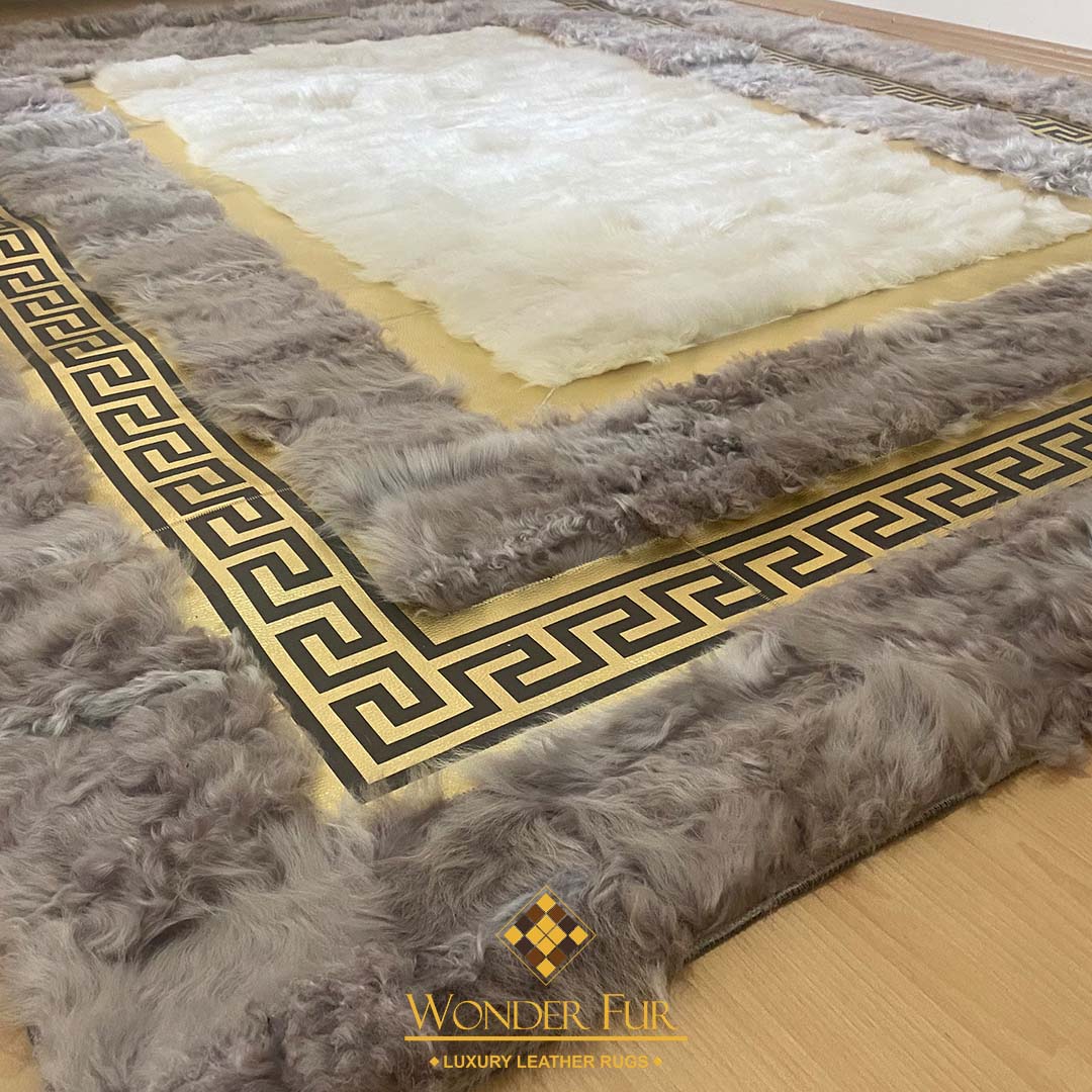 100% Natural White Gary Sheepskin Wool Area Rug