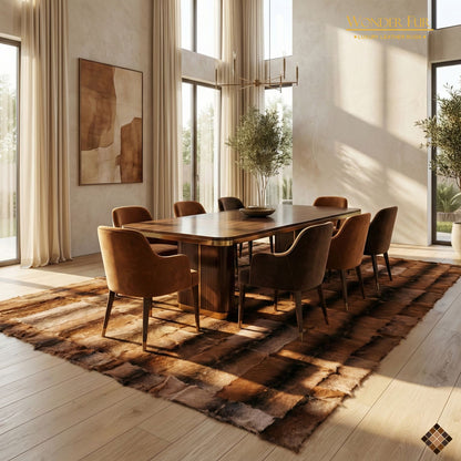 Handmade Genuine Brown Goatskin Area Rug