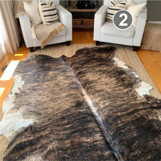 Natural Cow Skin Decor Rugs for Home Decor, Handmade Non Slip Base