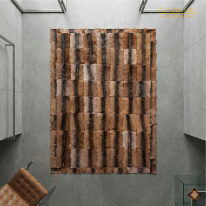 Handmade Genuine Brown Goatskin Area Rug