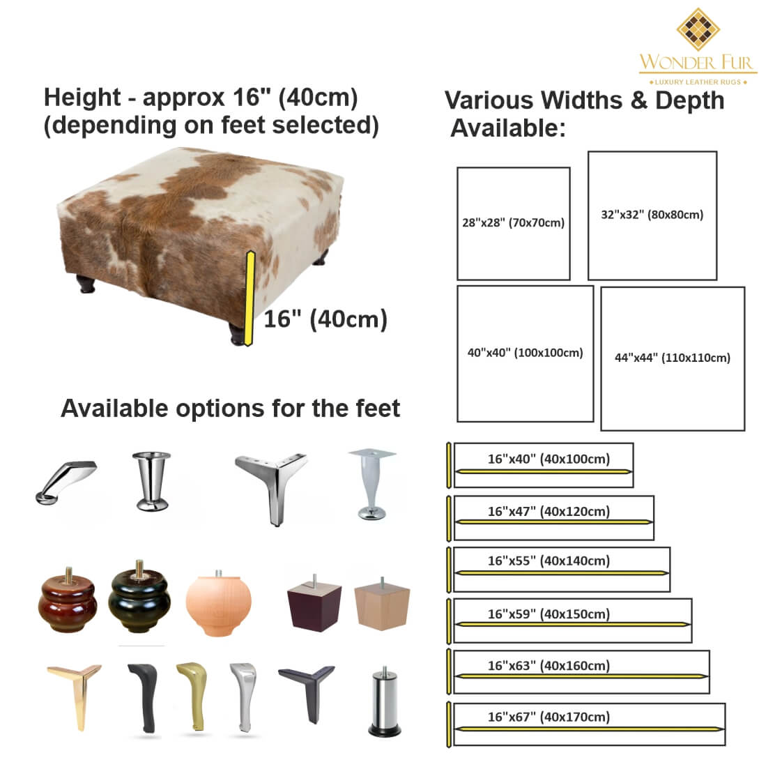 Custom Handcrafted Genuine Cowhide Coffee Tables