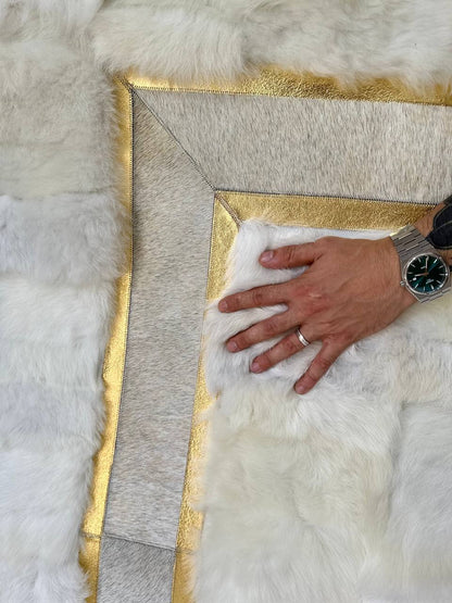 Natural White Sheepskin Fur Rug, Rug for Bedroom Living Room
