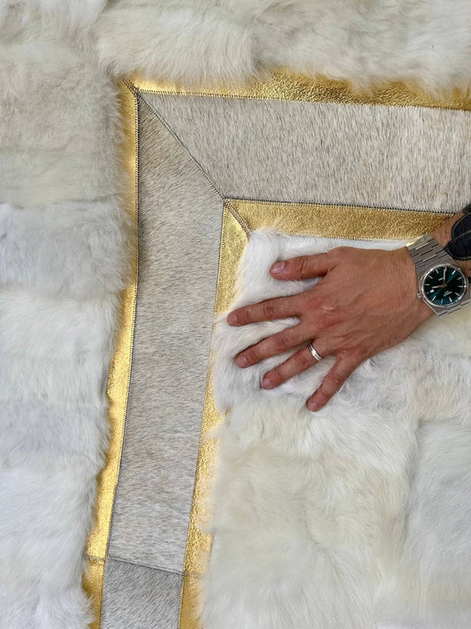 Natural White Sheepskin Fur Rug, Rug for Bedroom Living Room