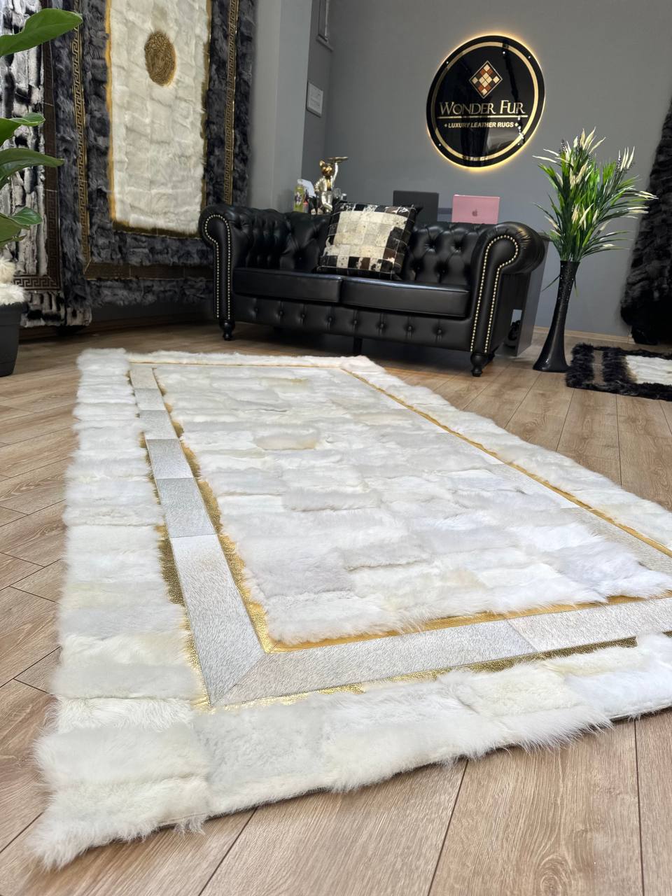 Natural White Sheepskin Fur Rug, Rug for Bedroom Living Room