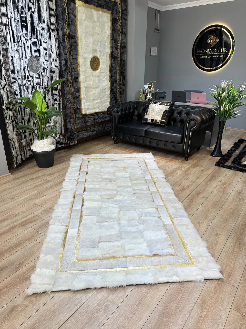 Natural White Sheepskin Fur Rug, Rug for Bedroom Living Room