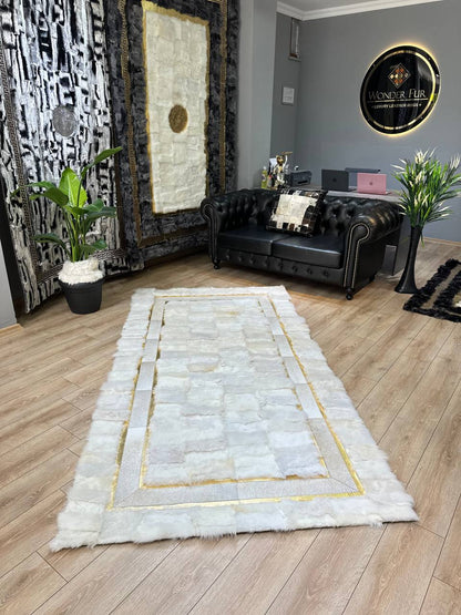Natural White Sheepskin Fur Rug, Rug for Bedroom Living Room