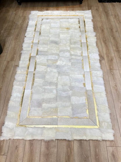 Natural White Sheepskin Fur Rug, Rug for Bedroom Living Room