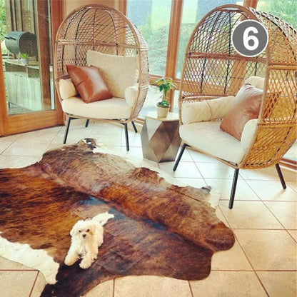 Natural Cow Skin Decor Rugs for Home Decor, Handmade Non Slip Base