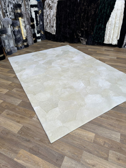 Handmade Natural Bej Lambakin FurRug, 100% Handmade Shaggy Sheepskin Carpet