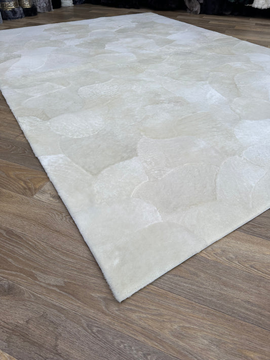 Handmade Natural Bej Lambakin FurRug, 100% Handmade Shaggy Sheepskin Carpet