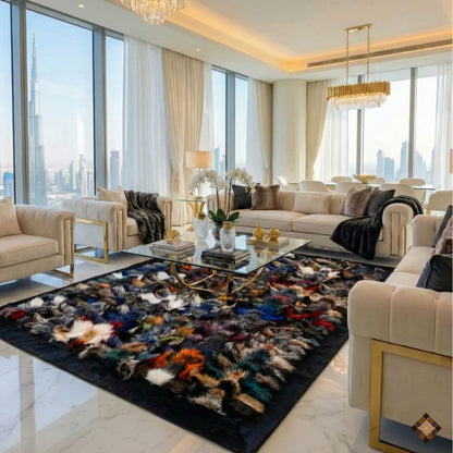Genuine Fox Fur Area Rug | Handmade Luxury Real Fur Rug