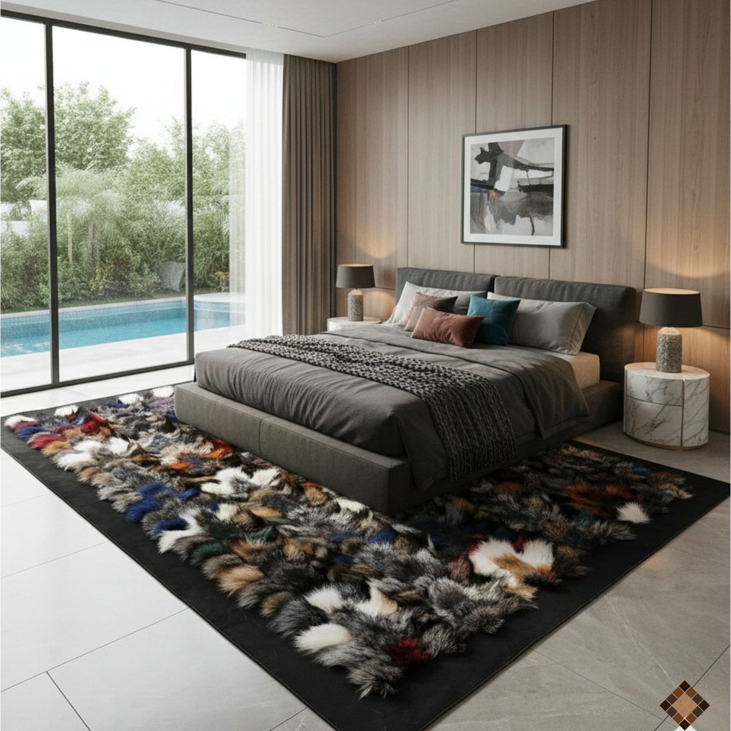 Artisan Fox Fur Statement Area Rug with Deep Texture - WONDERFURRUG