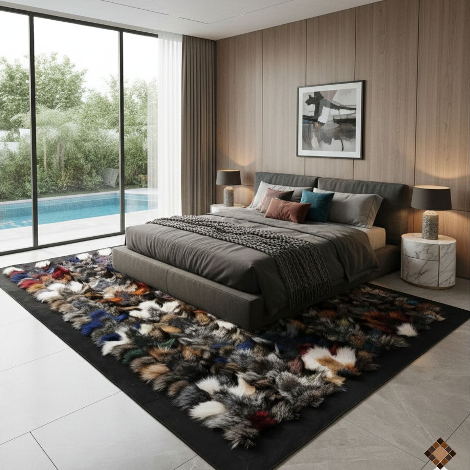 Artisan Fox Fur Statement Area Rug with Deep Texture - WONDERFURRUG