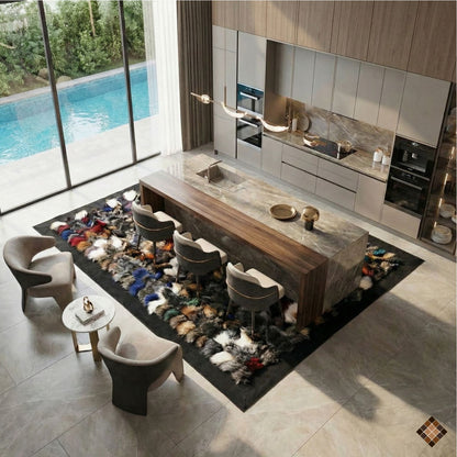 Artisan Fox Fur Statement Area Rug with Deep Texture - WONDERFURRUG