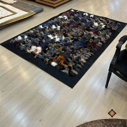 Artisan Fox Fur Statement Area Rug with Deep Texture - WONDERFURRUG