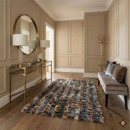 Artisan Handmade Genuine Fox Fur Rug for Elegant Interiors - WONDERFURRUG