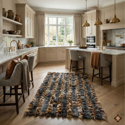 Artisan Handmade Genuine Fox Fur Rug for Elegant Interiors - WONDERFURRUG