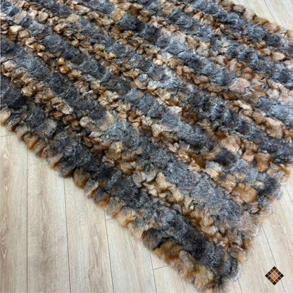 Artisan Handmade Genuine Fox Fur Rug for Elegant Interiors - WONDERFURRUG