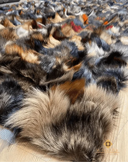 Authentic Multicolor Genuine Fluffy Fox Fur Area 4x6 Rug for Child Room - Wonder fur rug Rug Wonder Fur Rug Wonder fur rug