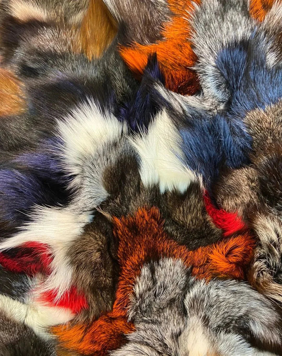 Authentic Multicolor Genuine Fluffy Fox Fur Area 4x6 Rug for Child Room - Wonder fur rug Rug Wonder Fur Rug Wonder fur rug