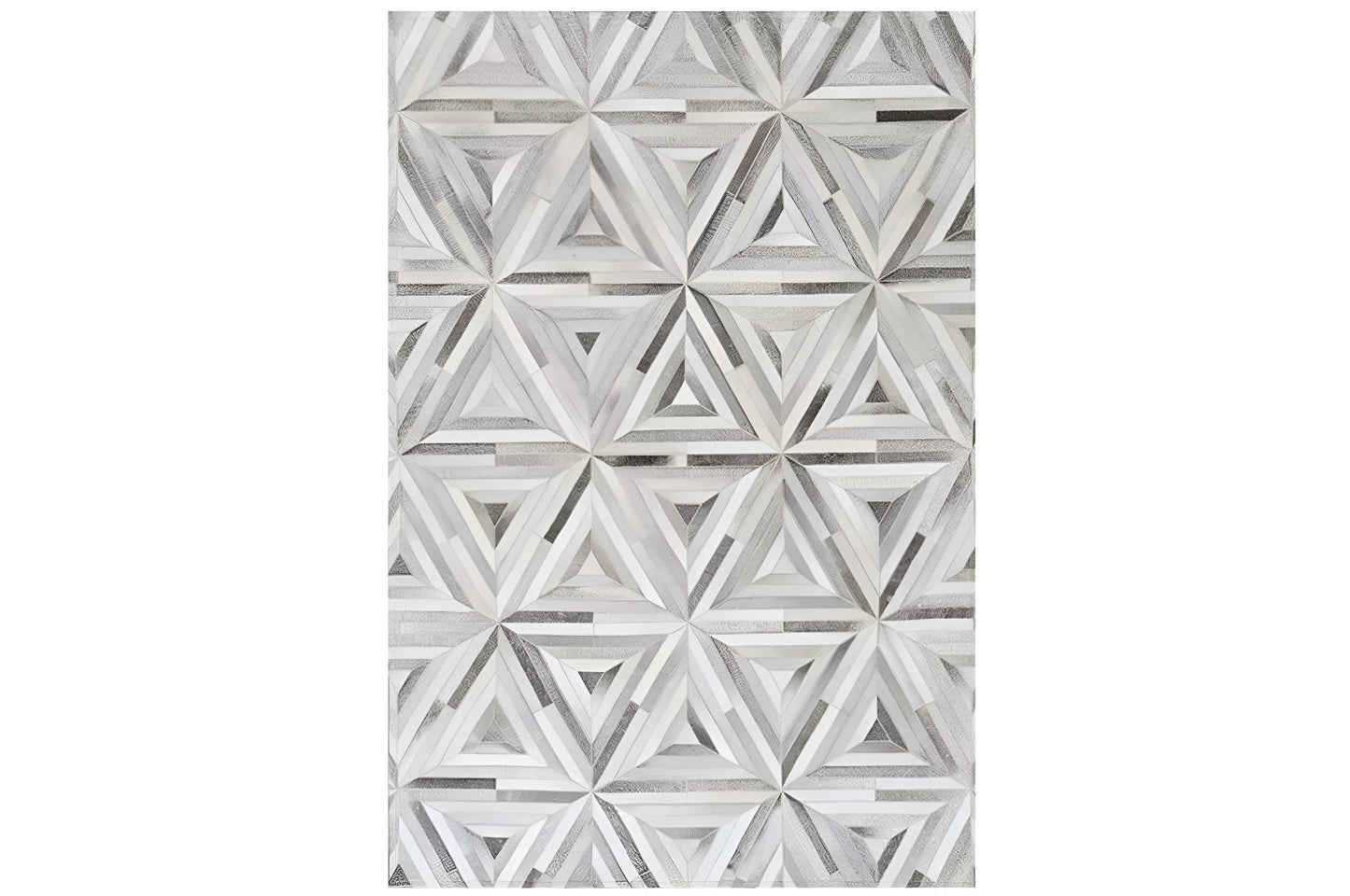 Boho Style Natural Cowhide Patchwork Rug, Handmade Scandinavian Rug for Living Room