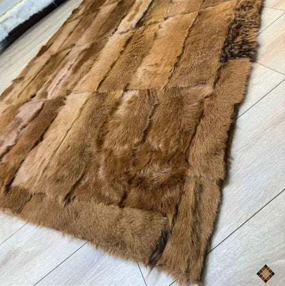 Handmade Genuine Natural Goatskin Patchwork Area Rug