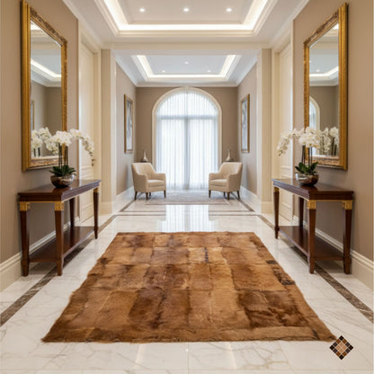 Handmade Genuine Natural Goatskin Patchwork Area Rug