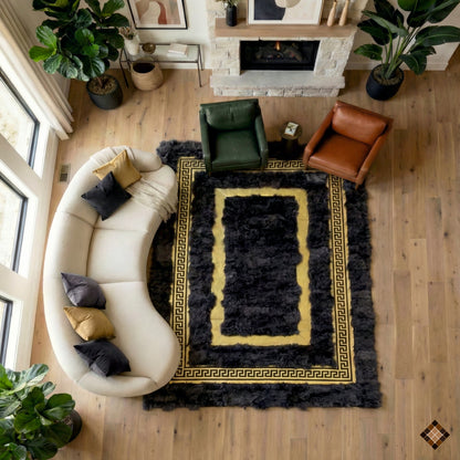 Handmade Natural Grey Sheepskin Living Room Rug , Modern Non Slip Rug - WONDERFURRUG