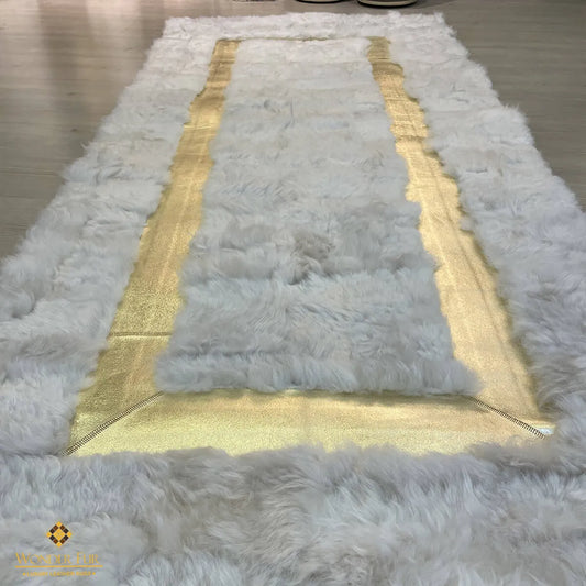 Cream White 100% Natural Runner Sheepskin Rug