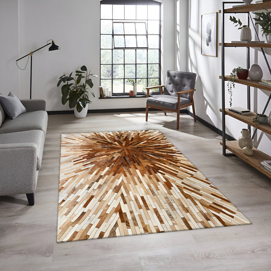 Custom Patten Natural Cowhide Patchwork Area Rug, High Quality Handmade Rug